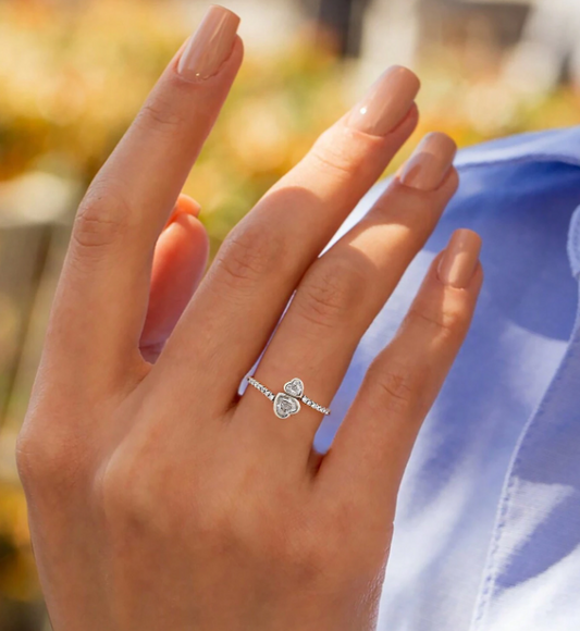 Anillo doble corazón