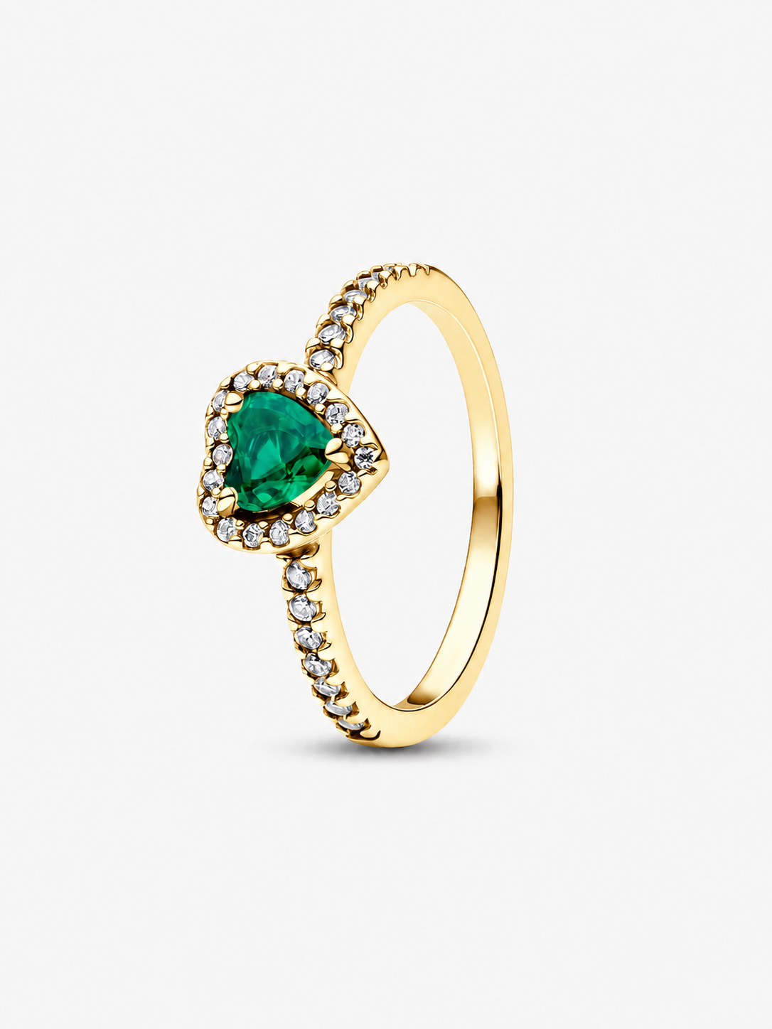 Anillo Corazón Esmeralda Radiante