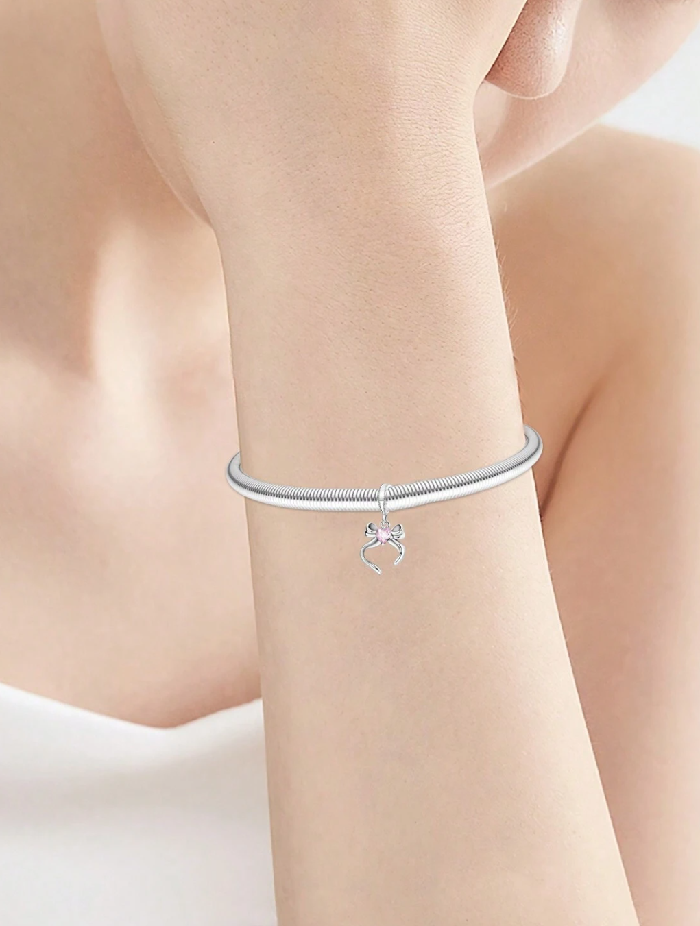 Charm Lazo Corazón Rosa