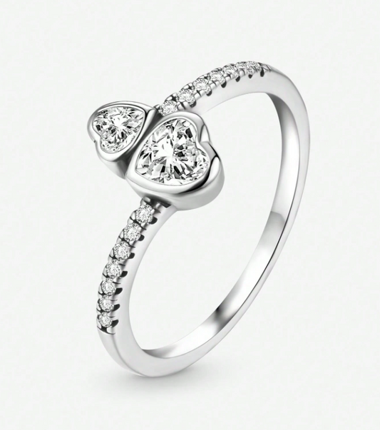 Anillo doble corazón