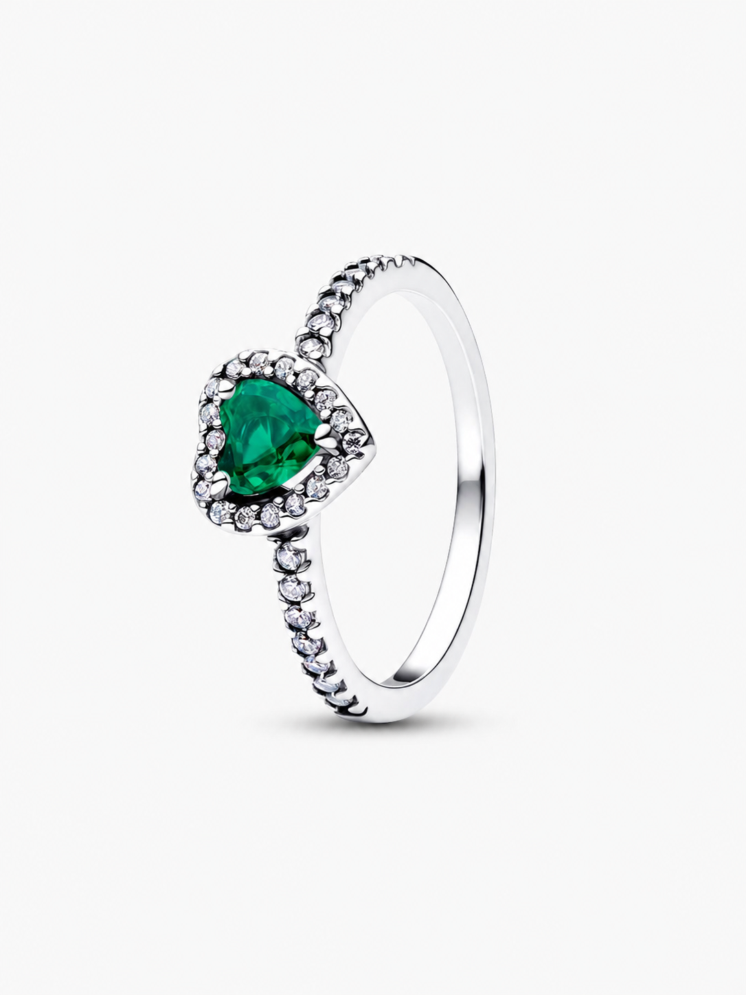 Anillo Corazón Esmeralda Radiante
