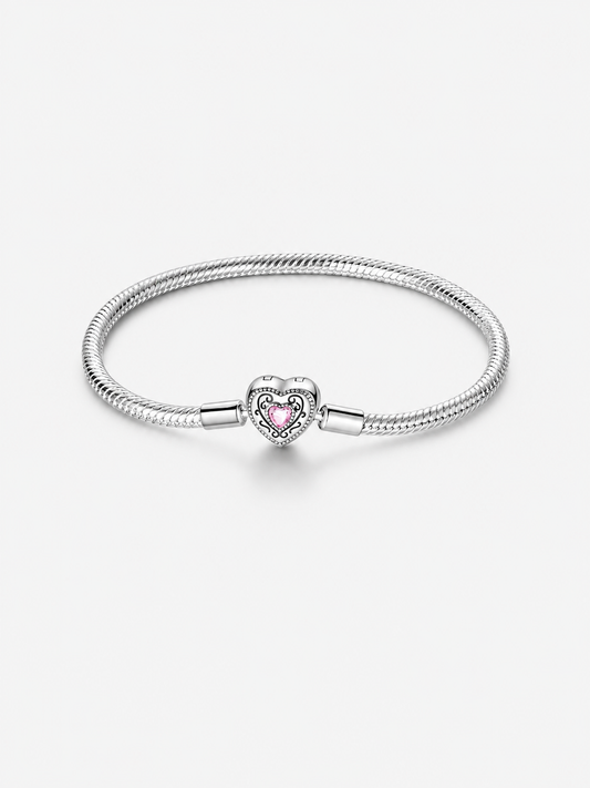 Pulsera Corazón Rosa Elegance