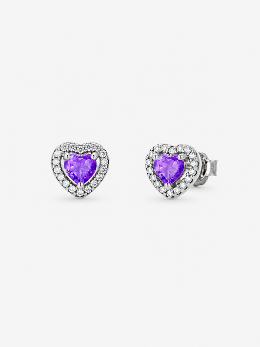 Pendientes Corazón Amatista