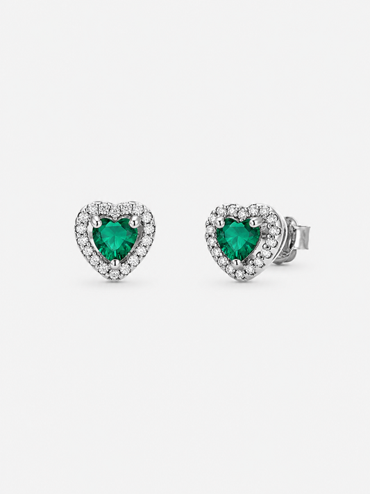 Pendientes Corazón Esmeralda
