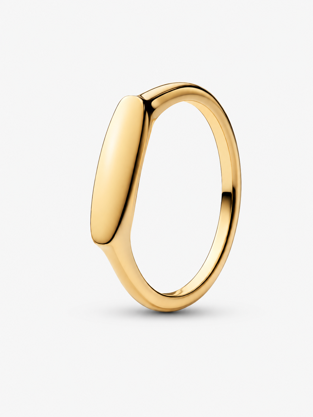 Anillo Sello Dorado Minimalista