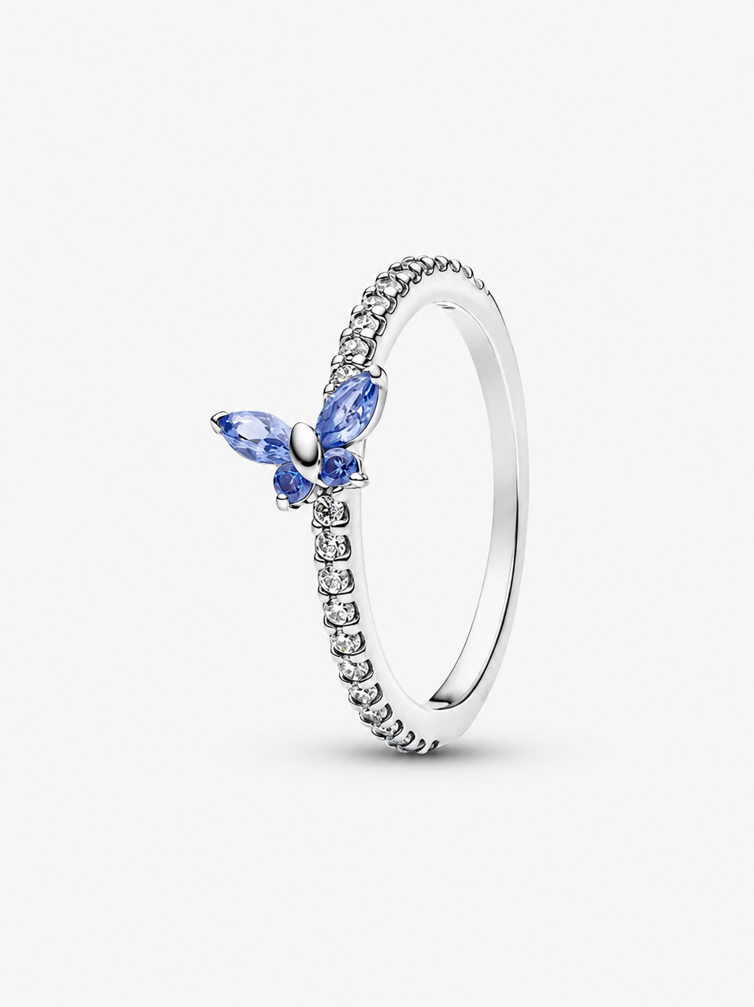 Anillo Mariposa Celeste Brillante