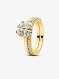 Anillo Trébol de Luz Dorado