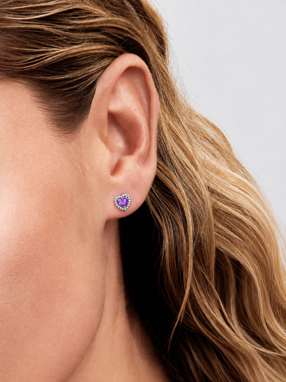 Pendientes Corazón Amatista