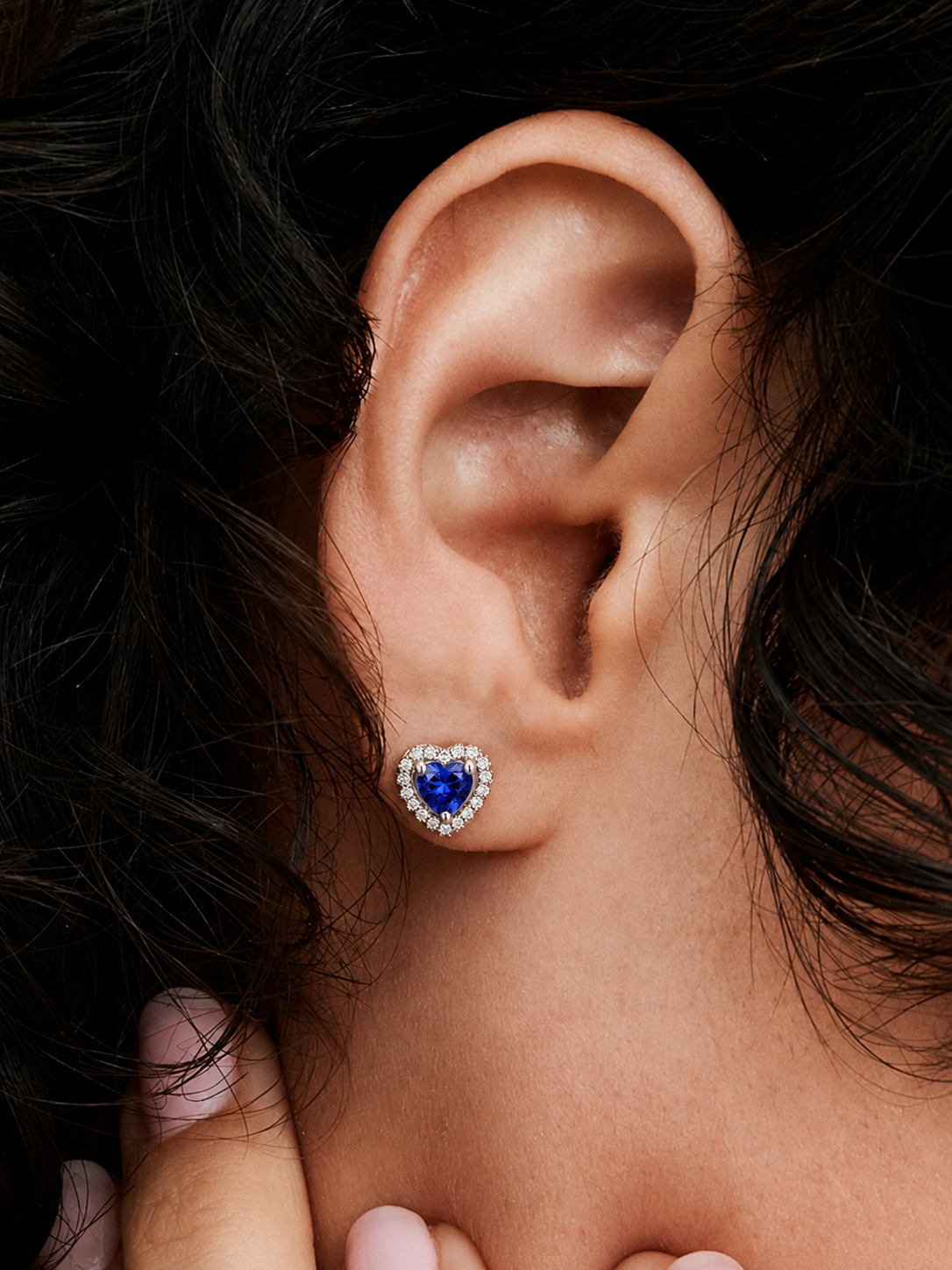 Pendientes Corazón Zafiro
