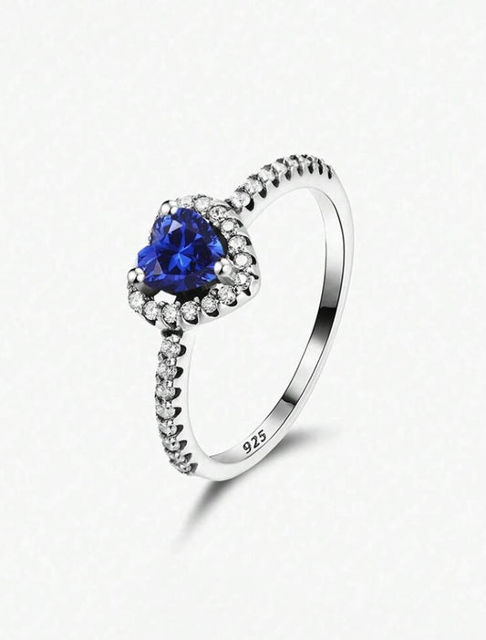 Anillo corazón azul