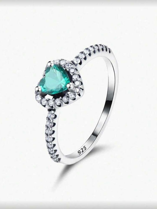 Anillo corazón verde