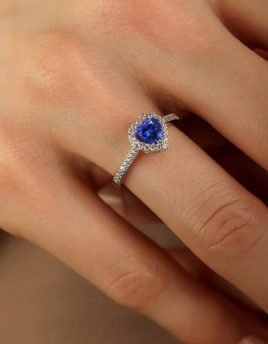 Anillo corazón azul