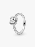 Anillo Halo Cuadrado de Cristal