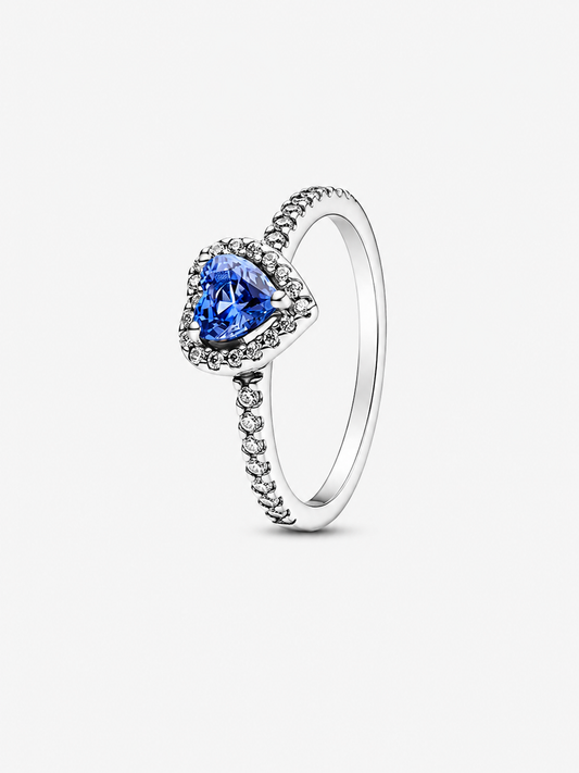 Anillo Corazón Zafiro Celestial