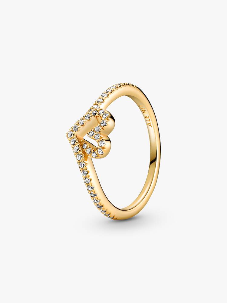 Anillo Corazón Dorado Radiante