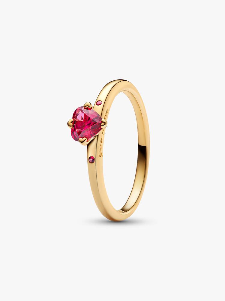 Anillo Tú y Yo Rubí Dorado